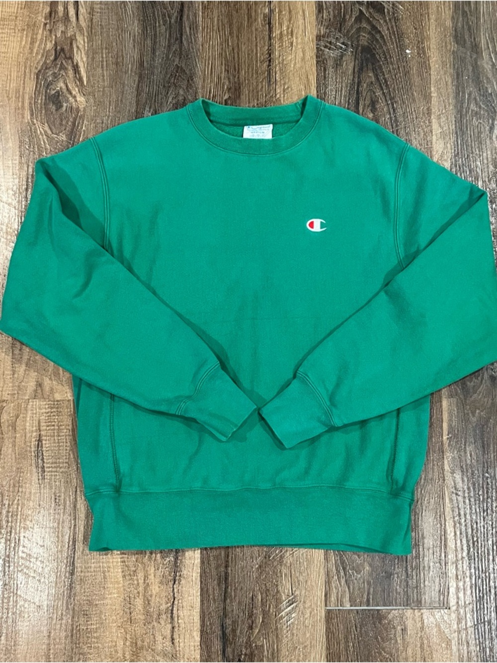 Vintage Champion Reverse Weave Green Faded Crewneck Sweatshirt M Honduras Blank
